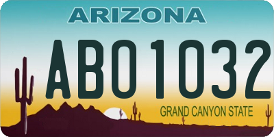 AZ license plate ABO1032