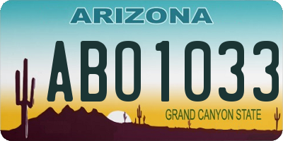 AZ license plate ABO1033