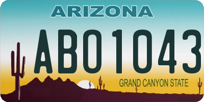 AZ license plate ABO1043