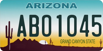 AZ license plate ABO1045