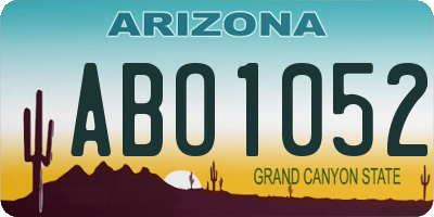AZ license plate ABO1052
