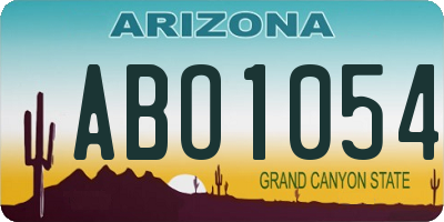 AZ license plate ABO1054