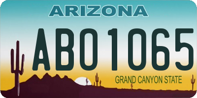 AZ license plate ABO1065