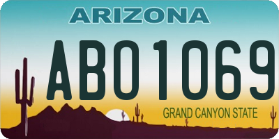 AZ license plate ABO1069
