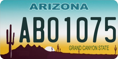 AZ license plate ABO1075
