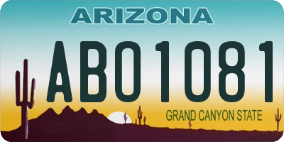 AZ license plate ABO1081