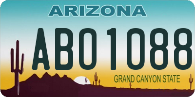 AZ license plate ABO1088