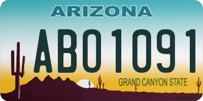AZ license plate ABO1091