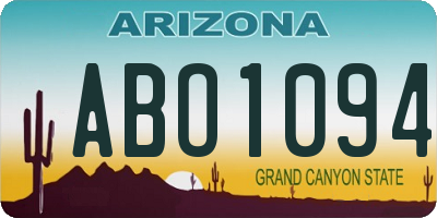 AZ license plate ABO1094