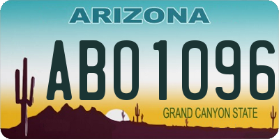 AZ license plate ABO1096