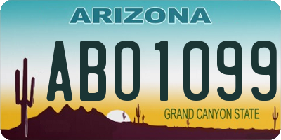 AZ license plate ABO1099