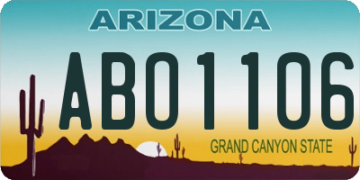 AZ license plate ABO1106