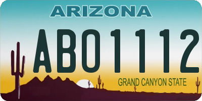 AZ license plate ABO1112