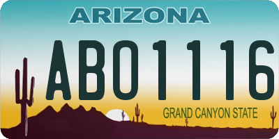 AZ license plate ABO1116