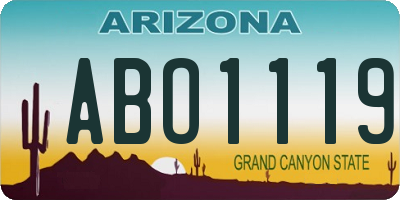 AZ license plate ABO1119