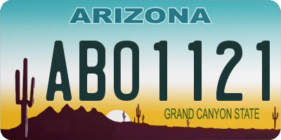 AZ license plate ABO1121