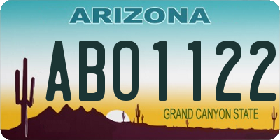 AZ license plate ABO1122