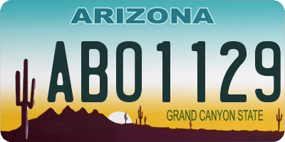 AZ license plate ABO1129