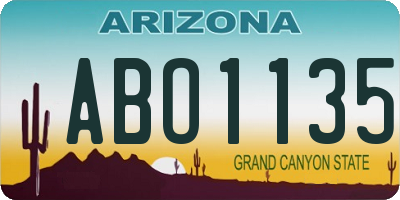 AZ license plate ABO1135