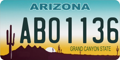 AZ license plate ABO1136