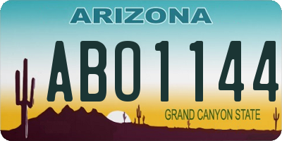 AZ license plate ABO1144