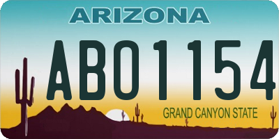 AZ license plate ABO1154