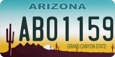 AZ license plate ABO1159