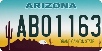 AZ license plate ABO1163