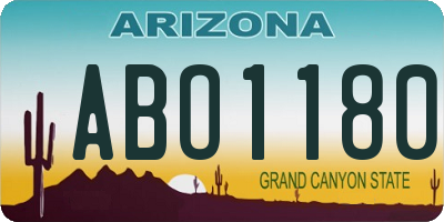 AZ license plate ABO1180
