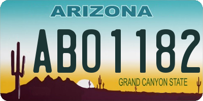 AZ license plate ABO1182