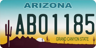 AZ license plate ABO1185