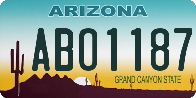 AZ license plate ABO1187