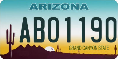 AZ license plate ABO1190