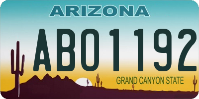 AZ license plate ABO1192