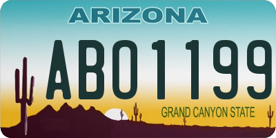 AZ license plate ABO1199