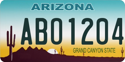 AZ license plate ABO1204