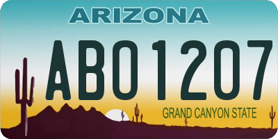 AZ license plate ABO1207