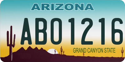 AZ license plate ABO1216