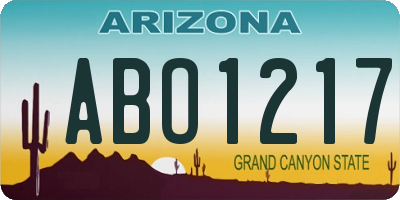 AZ license plate ABO1217