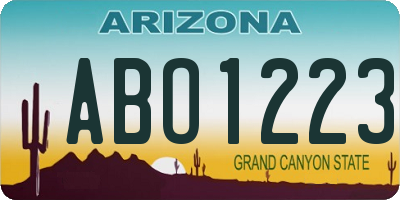 AZ license plate ABO1223