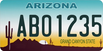 AZ license plate ABO1235