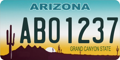 AZ license plate ABO1237