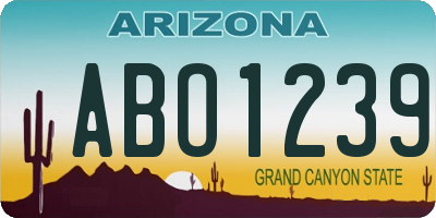 AZ license plate ABO1239