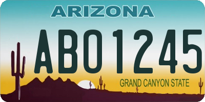 AZ license plate ABO1245