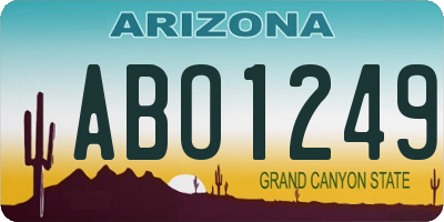 AZ license plate ABO1249