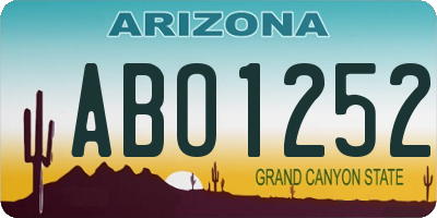AZ license plate ABO1252