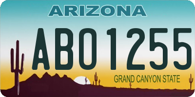 AZ license plate ABO1255