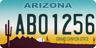 AZ license plate ABO1256
