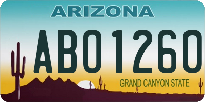 AZ license plate ABO1260