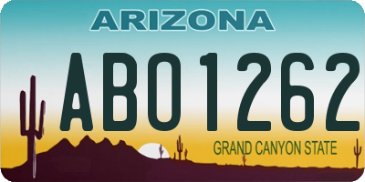 AZ license plate ABO1262